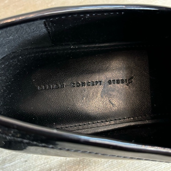DESIGN CONCEPT STUDIO Sz 10 Studded Round Toe Slip  On Patent Leather Loafers - Picture 5 of 10